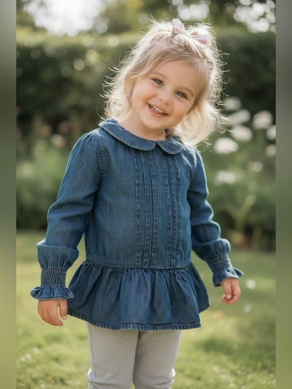 Ralph Lauren Girls Denim Tunic Top - Blue Sz 18M